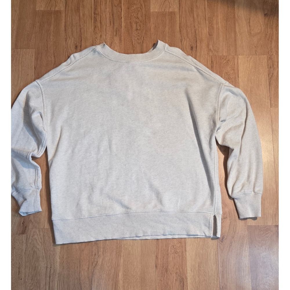 Aerie Oatmeal Heather Open Back Satin Tie Sweatshirt Pullover M5HPV538